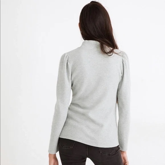 Madewell (Re)sourced Plush Mockneck Puff-Sleeve Top Size XS - Picture 3 of 6